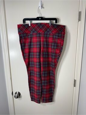 Torrid Red‎ Plaid Pixie Pull-on Skinny Pants Plus Size 2X